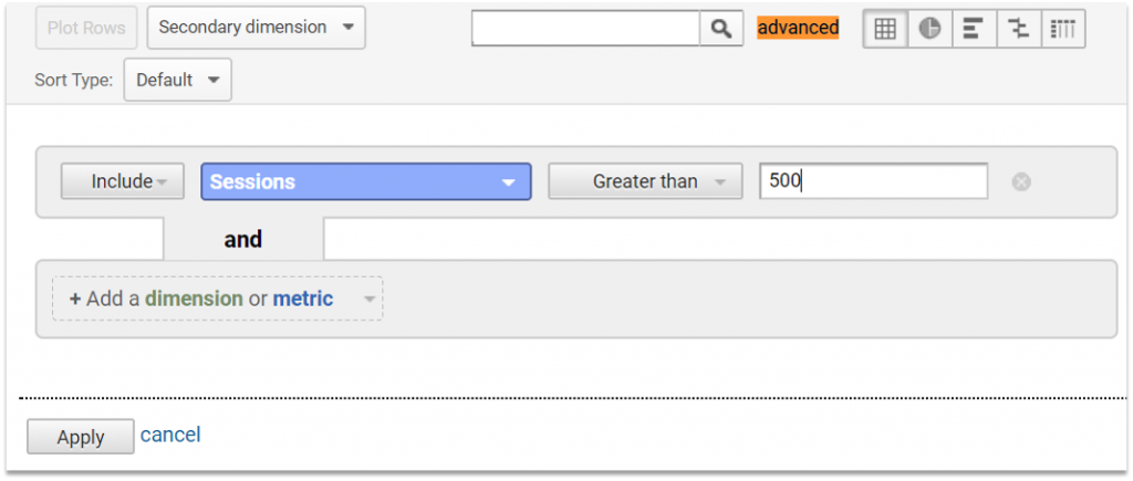 filtering sessions