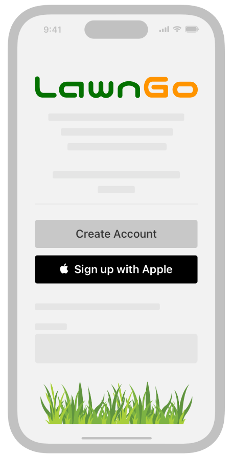 LawnGo-DIY-Homeowner-Yard-lawn-Grass-Lawn-care-Yard-maintenance-best-yard-with-minimal-work-mobile-app-login-screen