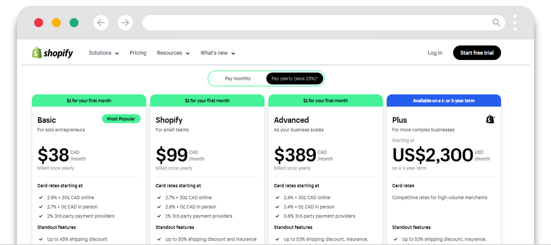 decoy-pricing-Shopify-Example-Master SaaS CRO-Psychological-tactics