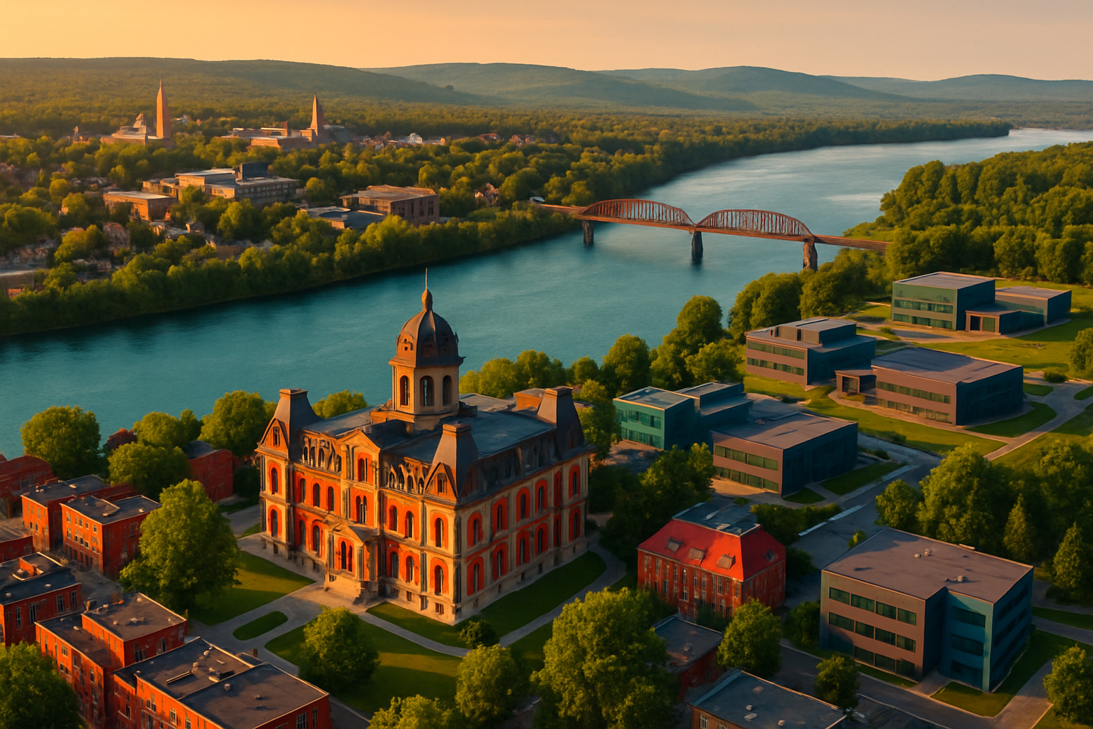 Fredericton New Brunswick startup ecosystem aerial Legislature cybersecurity government technology Knowledge Park Saint John River Atlantic Canada