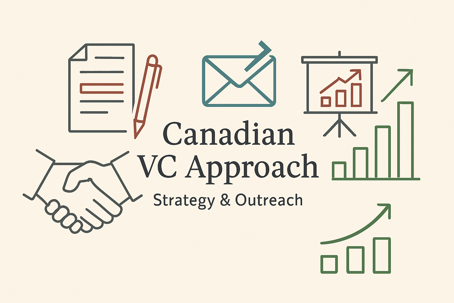 Canadian venture capital approach strategy cold email pitch regional differences minimalist illustration
