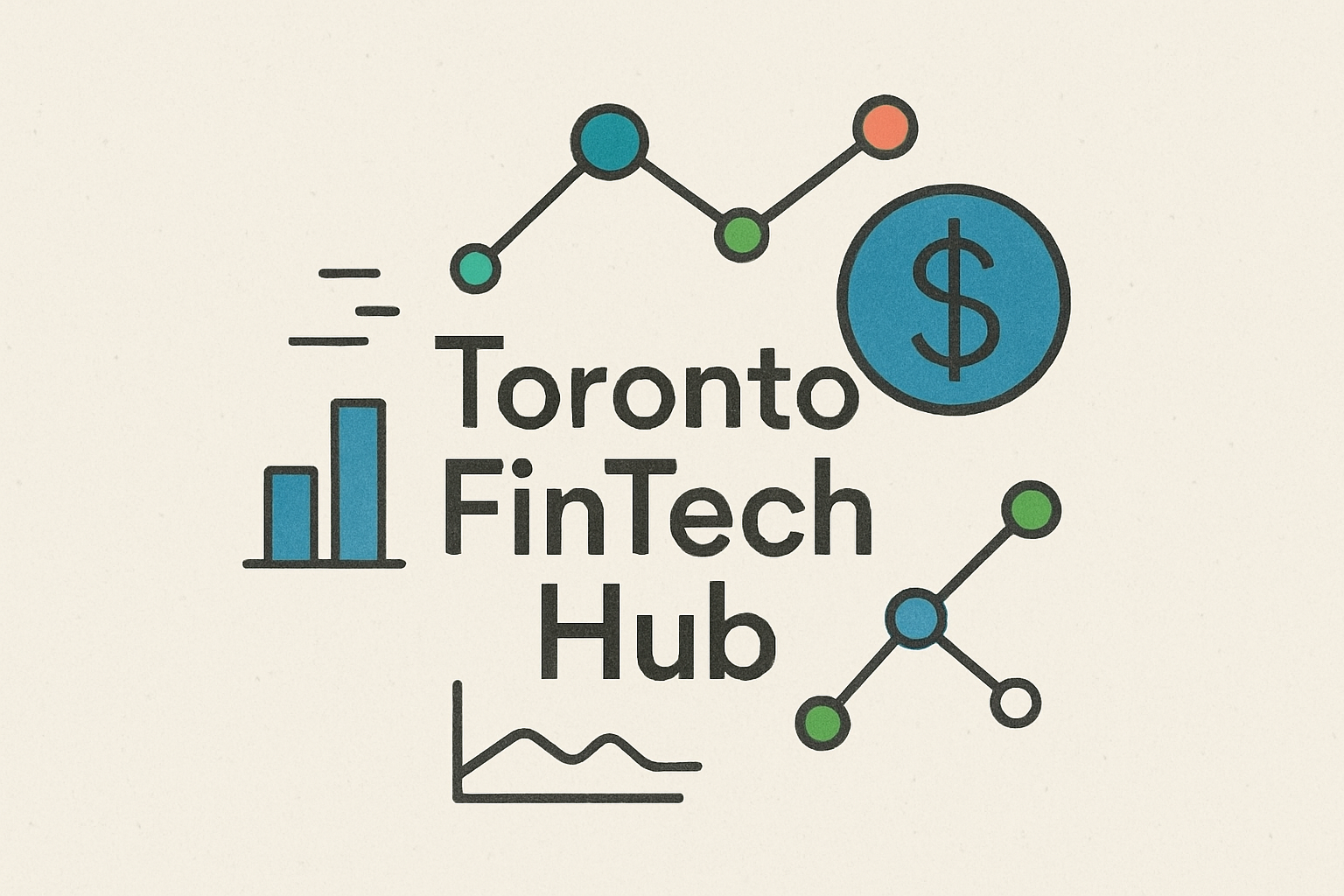 Illustration highlighting Toronto as a major hub for fintech startups in Canada and North America.