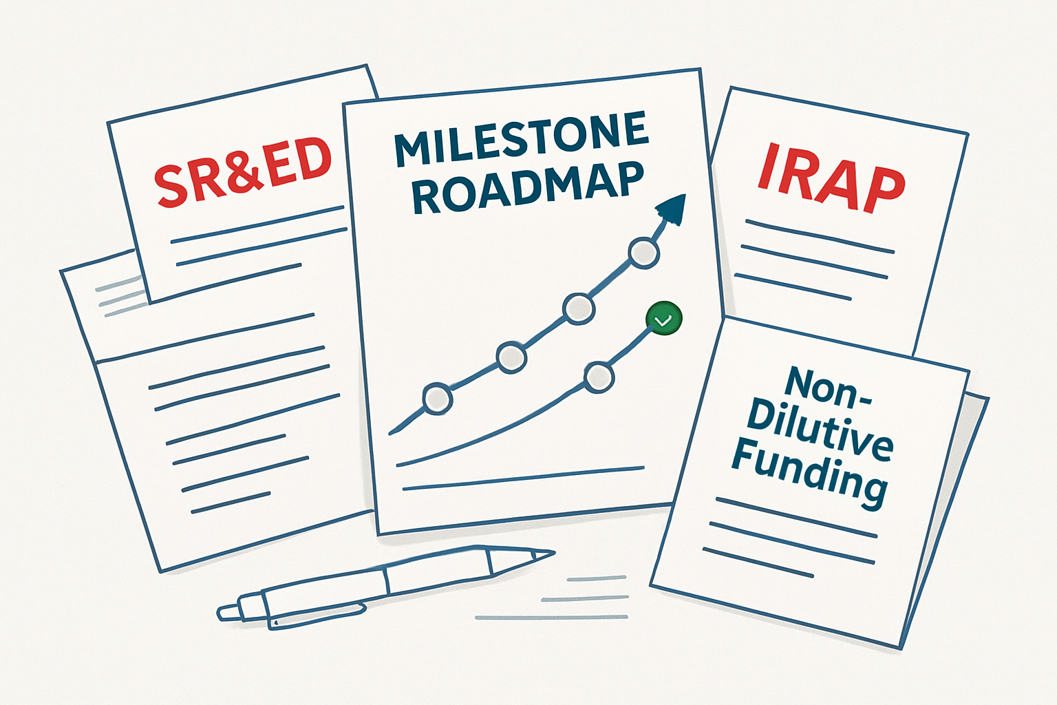 Overview of Canadian government startup funding programs including SR&ED and IRAP used as non-dilutive capital by founders.