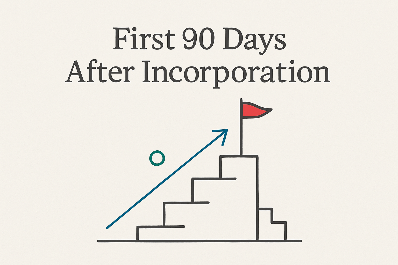 Checklist for the first 90 days after incorporating a startup in Canada.